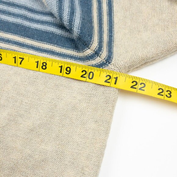 Marine Layer Striped Sweater Men's Medium Beige Blue Merino Wool Blend Collared - Picture 14 of 14